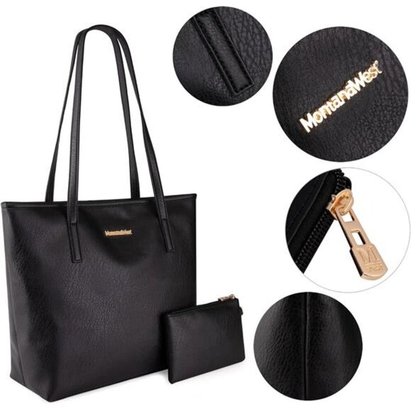 Montana West Tote Bags Vegan Leather Purses and Handbags for Women Top Handle - Picture 3 of 7